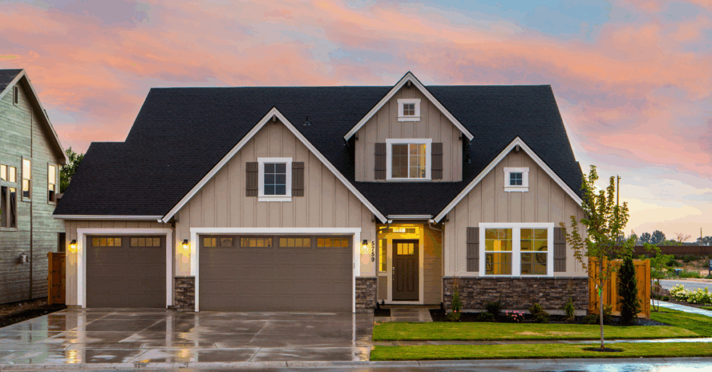 image of a tan house