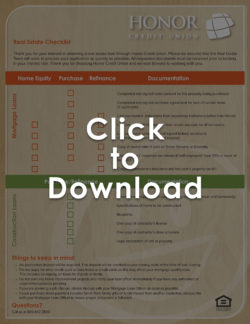 download the honor credit union mortgage checklist | Honor Credit Union