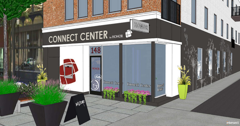 artist rendering of honor credit union's downtown Kalamazoo Connect Center