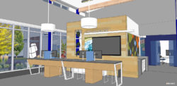 artist rendering of the interior of the new honor credit union stadium drive member center | Honor Credit Union