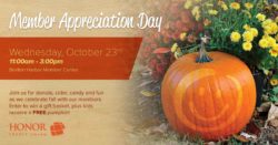 honor credit union's benton harbor location will host a member appreciation day on october 23rd; photo of pumpkin sitting on grass | Honor Credit Union