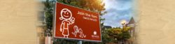 open an account at honor credit union online in minutes; photo of a billboard featuring a small family | Honor Credit Union