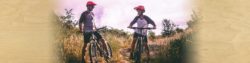 open a savings account at honor credit union; man and woman each sitting on a bike stopped on a trail during the day | Honor Credit Union
