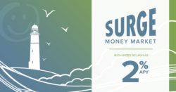 image of a lighthouse with text promoting honor credit union surge money market account | Honor Credit Union