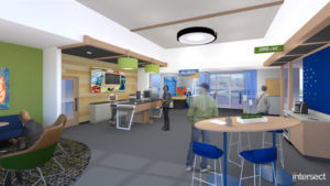 artist rendering of the interior of the new honor credit union member center to be built and open in 2021 | Honor Credit Union