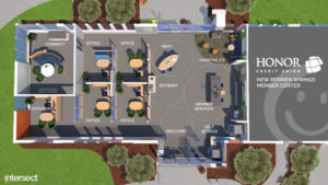 artist rendering of the floor plan of the new honor credit union member center to be built and open in 2021 | Honor Credit Union
