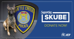 battle creek police department patrol dog skube | Honor Credit Union