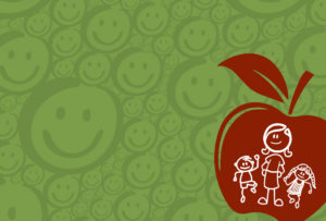 image of a stick figure teacher holding hands with stick figure students | Honor Credit Union
