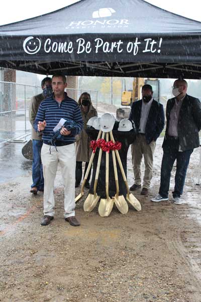 photo from the honor credit union berrien springs member center groundbreaking ceremony on october 23, 2020