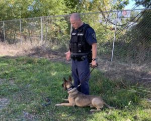 photo of battle creek police department patrol dog skube with handler corporal kevin farnham | Honor Credit Union