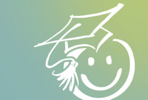 image of a white smiley face wearing a graduation cap against a teal background | Honor Credit Union