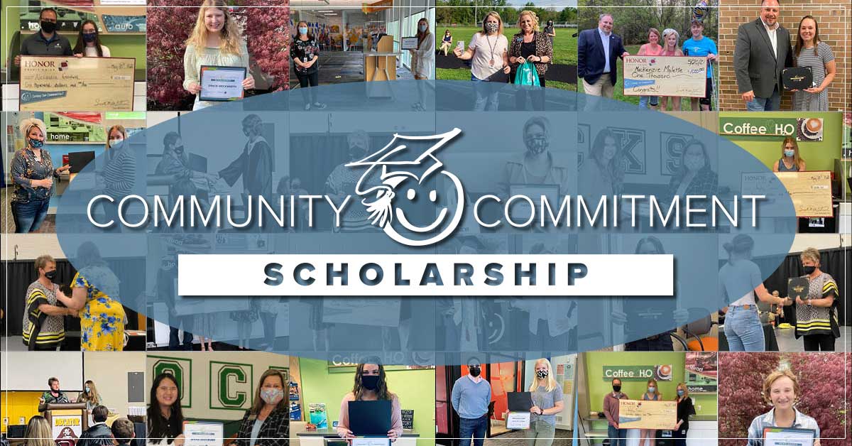 image featuring a collage of 2021 honor credit union scholarship winners