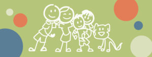 image featuring a stick figure family hugging on a green background | Honor Credit Union