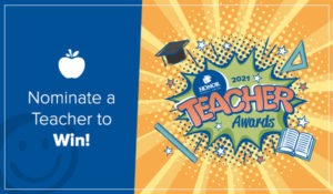 image featuring text promoting the 2021 teacher awards | Honor Credit Union