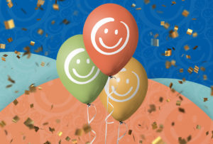 multicolor balloons with confetti | Honor Credit Union