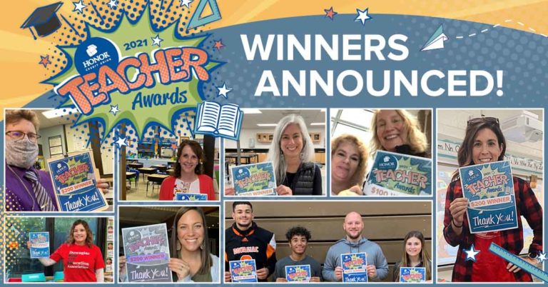 image featuring several 2021 honor credit union teacher award winners