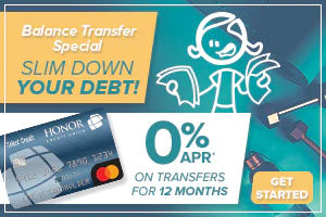 image promoting a limited time 0% interest balance transfer offer