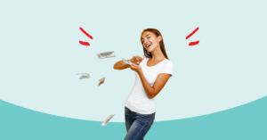 women smiling dropping money | Honor Credit Union