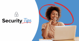 a young women looking at her laptop with concern, after noticing credit card fraud on her account | Honor Credit Union