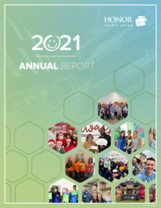 image of the cover of the 2021 honor annual report | Honor Credit Union