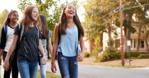 young girls walking together | Honor Credit Union