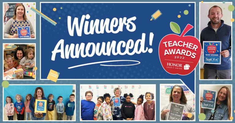 photo collage of michigan teachers that won an honor credit union teacher award