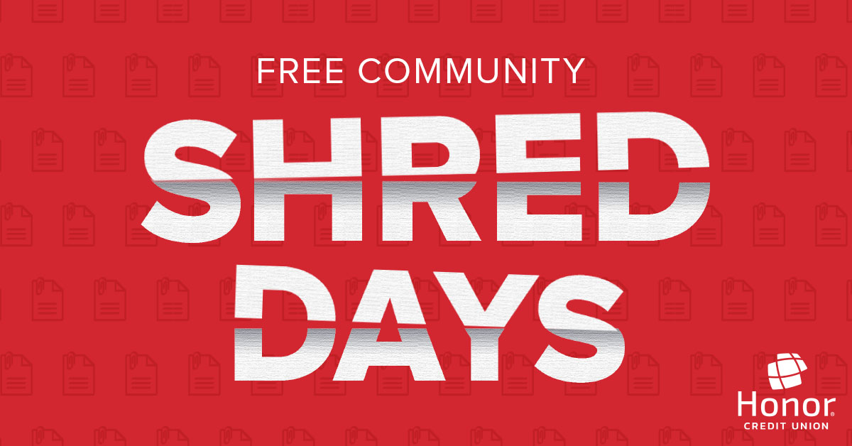 2023 Free Community Shred Day Schedule Honor Credit Union