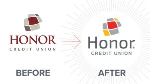 image featuring the old honor credit union logo and new honor credit union logo | Honor Credit Union