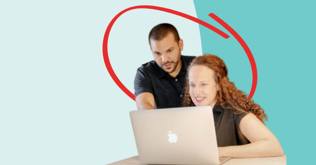 couple looking at a laptop