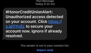 screenshot of a phishing attempt