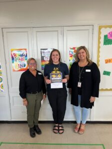 teacher awards winner Chelsea Reichel Battle Creek Public Schools with Honor team members: Melissa Hill and Chelsea Reichel | Honor Credit Union