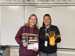 Teacher Awards Winner Heather Ponegalek from Bridgman Elementary School with Honor team member | Honor Credit Union