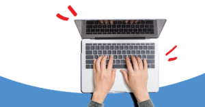 hands typing on a laptop | Honor Credit Union