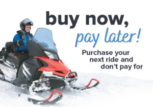buy now, pay later! purchase your next ride and don't pay for. Man riding a snowmobile | Honor Credit Union