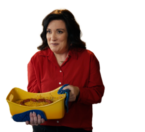 friendly Honor employee with casserole | Honor Credit Union