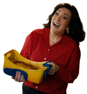 friendly Honor employee with casserole | Honor Credit Union