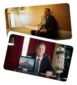 a fun collage of a sad lonely banker and his mop friend | Honor Credit Union