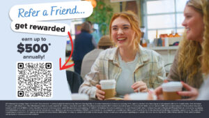 Refer a Friend program, friends drinking coffee together | Honor Credit Union