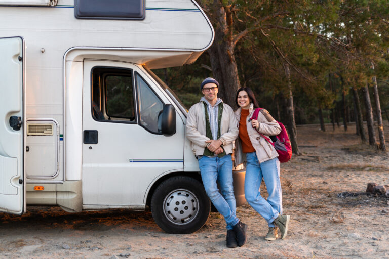 couple next to their motorhome
