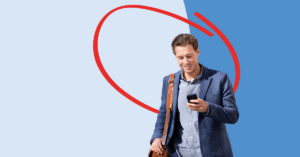 man using online accounts on his cell phone | Honor Credit Union