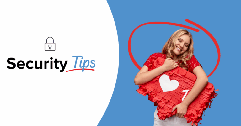 person hugging a social media heart learning how to keep their account safe