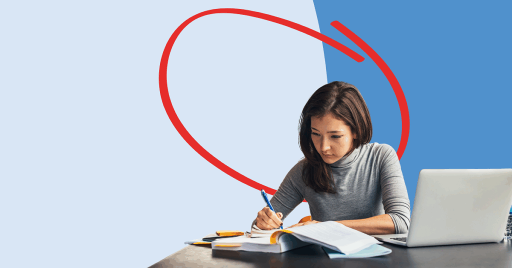 College Student looking at her online account safety