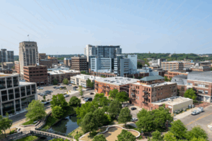 view of Kalamazoo buildings | Honor Credit Union
