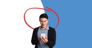 man looking at cell phone | Honor Credit Union