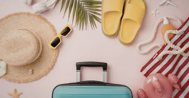 summer items, hat, sunglasses, sandals, luggage | Honor Credit Union | Honor Credit Union