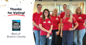 Thanks for Voting! Best of Branch County- image of Coldwater team members | Honor Credit Union