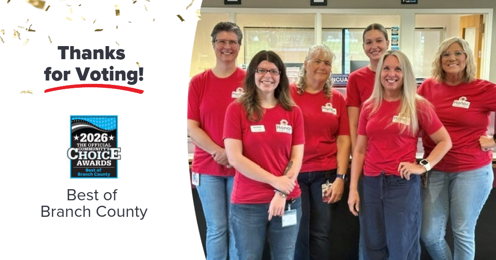 Thanks for Voting! Best of Branch County- image of Coldwater team members | Honor Credit Union