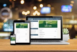 2021_homepage_OLB-upgrade-mobile image showing a laptop, tablet device and mobile phone all displaying the new honor credit union online banking look