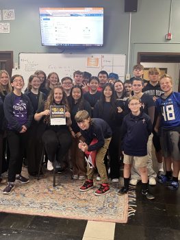 Teacher Awards Winner Summer LaBonte from Calhoun Christian in Battle Creek with her class
